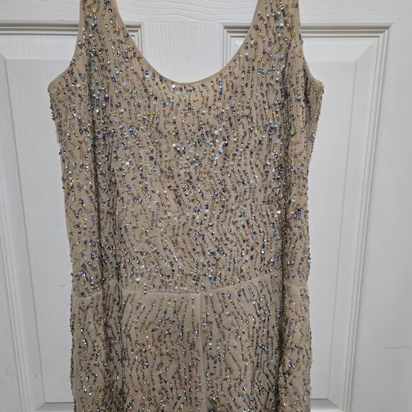 Zara Woman Beaded Sequin Tank Top Nude Beige XS Party Holiday Blouse - Picture 6 of 9